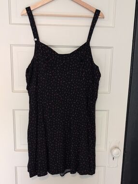 Black Floral Cami Skater Dress XL OLD NAVY.